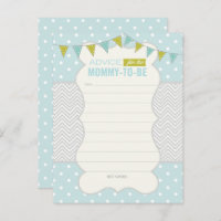 Blue Green Polka Dots Baby Shower Advice Card