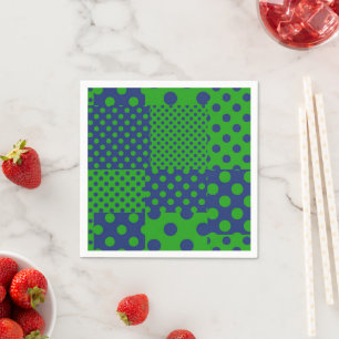 Blue Green Polka Dots Patchwork Napkins