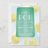 Blue Green Popsicle Watercolor Boy Baby Shower Invitation (Front)