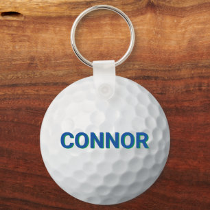 Blue Green Preppy Personalized Golf Bag Tag Keychain