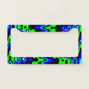 Blue & Green Psychedelic License Plate Frame