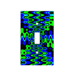 Blue & Green Psychedelic Light Switch Cover