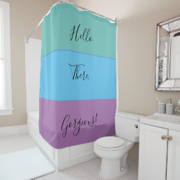 Blue Green Purple Choose Your Colors Personalized Shower Curtain