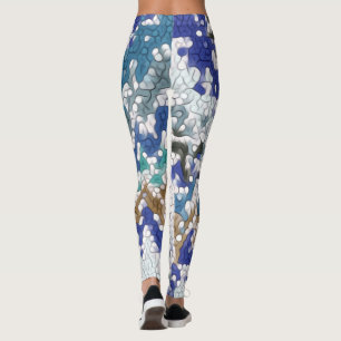 Blue Green Purple Gray Unique Pattern Leggings