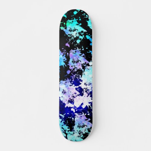 Blue Green Purple Paint Splash Abstract Skateboard