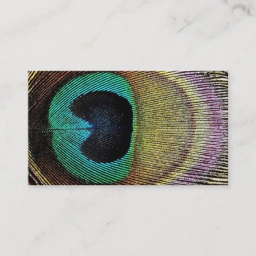 Customizable Blue-Green Purple Peacock Business Card