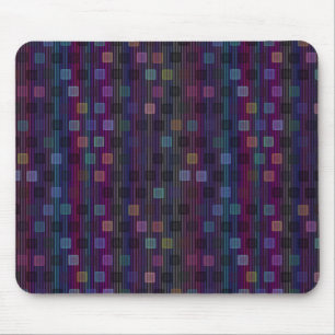 Blue, green, purple, pink squares with stripes mouse pad