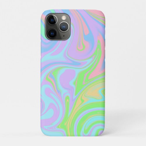 Blue Green Purple Pink Swirl Abstract Design iPhone 11 Pro Case