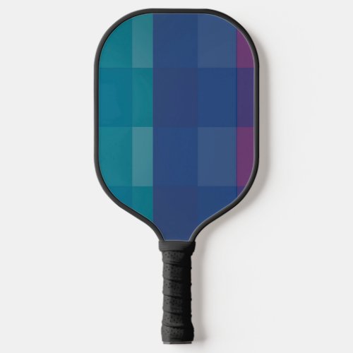 Blue green purple plaid pickleball paddle