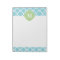 Blue Green Quatrefoil Monogram