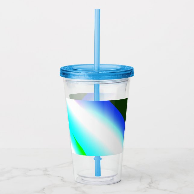 Blue green rainbow abstract texture pattern art  t acrylic tumbler (Front)