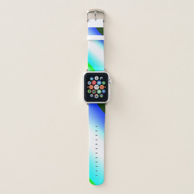 Blue green rainbow abstract texture pattern art  t apple watch band (Front)