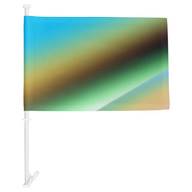 Blue green rainbow abstract texture pattern art  t car flag (Front)