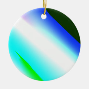 Blue green rainbow abstract texture pattern art t ceramic ornament