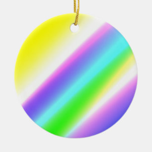 Blue green rainbow abstract texture pattern art t ceramic ornament