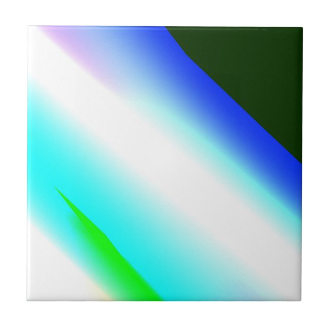 Blue green rainbow abstract texture pattern art  t ceramic tile (Front)
