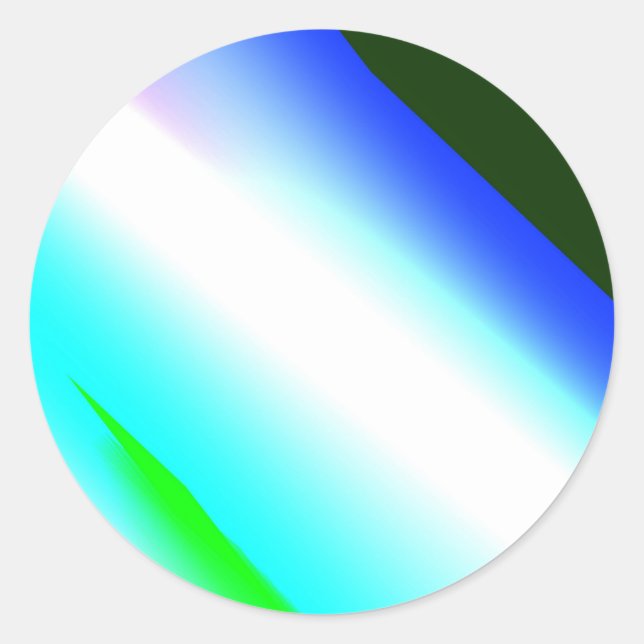 Blue green rainbow abstract texture pattern art  t classic round sticker (Front)