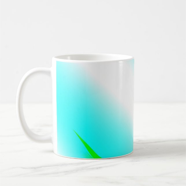 Blue green rainbow abstract texture pattern art  t coffee mug (Left)