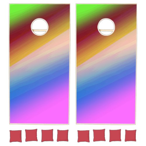 Blue green rainbow abstract texture pattern art  t cornhole set