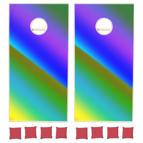 Blue green rainbow abstract texture pattern art  t cornhole set