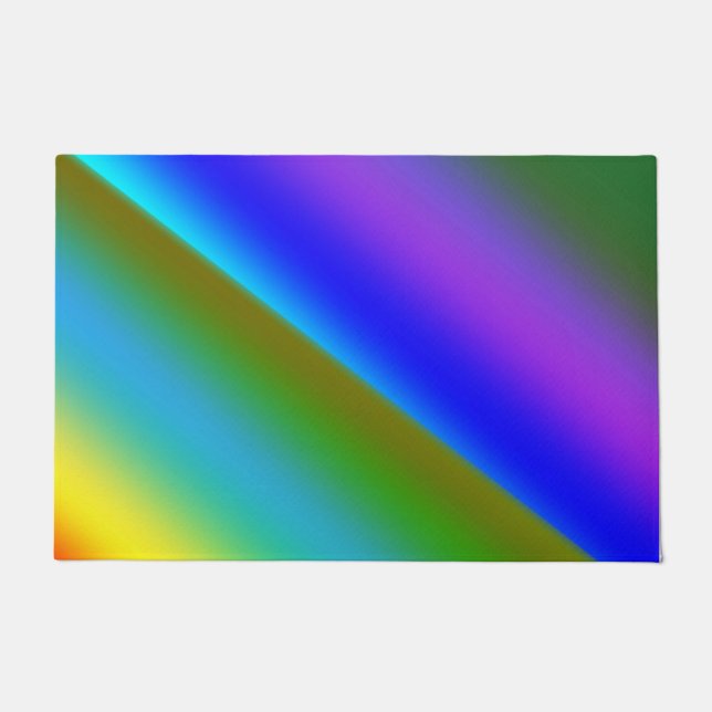 Blue green rainbow abstract texture pattern art  t doormat (Front)