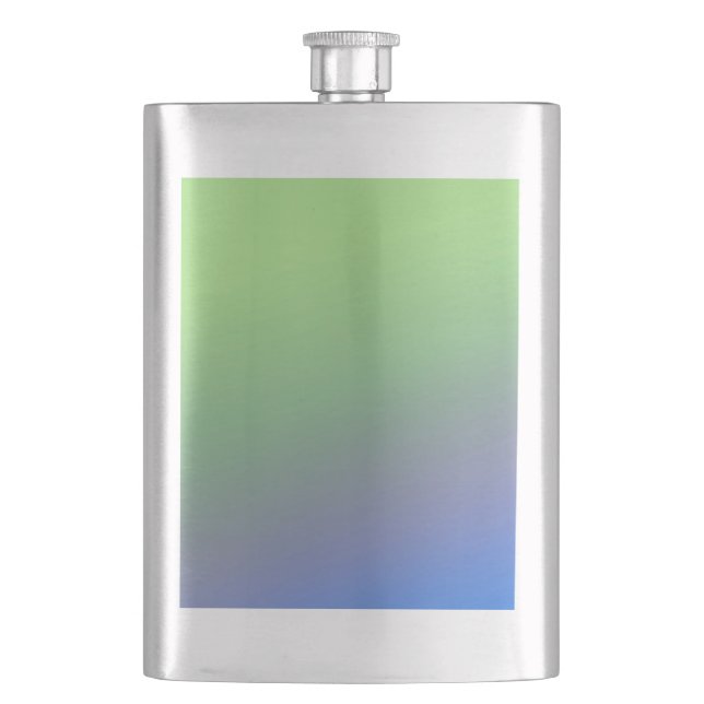 Blue green rainbow abstract texture pattern art  t flask (Front)