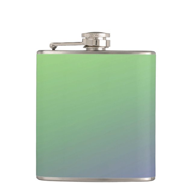 Blue green rainbow abstract texture pattern art  t flask (Front)