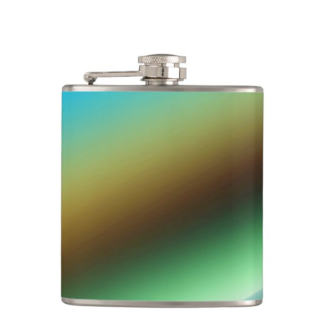 Blue green rainbow abstract texture pattern art  t flask (Front)