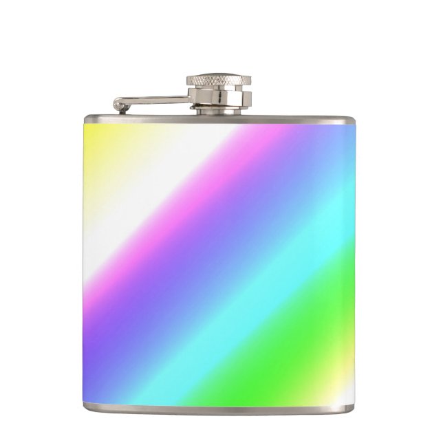 Blue green rainbow abstract texture pattern art  t flask (Front)