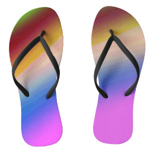 Blue green rainbow abstract texture pattern art t flip flops