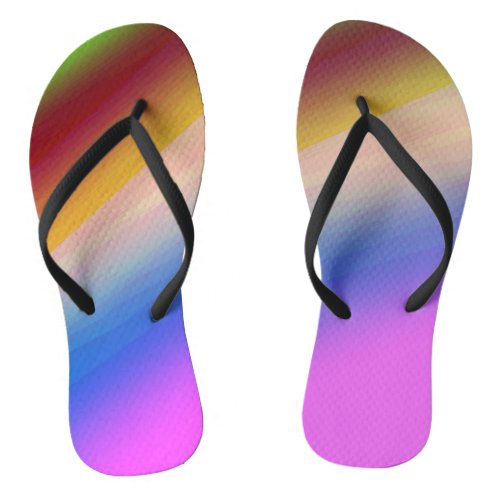 Blue green rainbow abstract texture pattern art  t flip flops