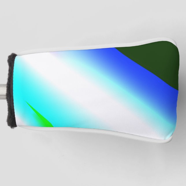 Blue green rainbow abstract texture pattern art  t golf head cover (Front)
