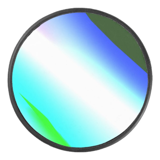 Blue green rainbow abstract texture pattern art  t hockey puck (Front)
