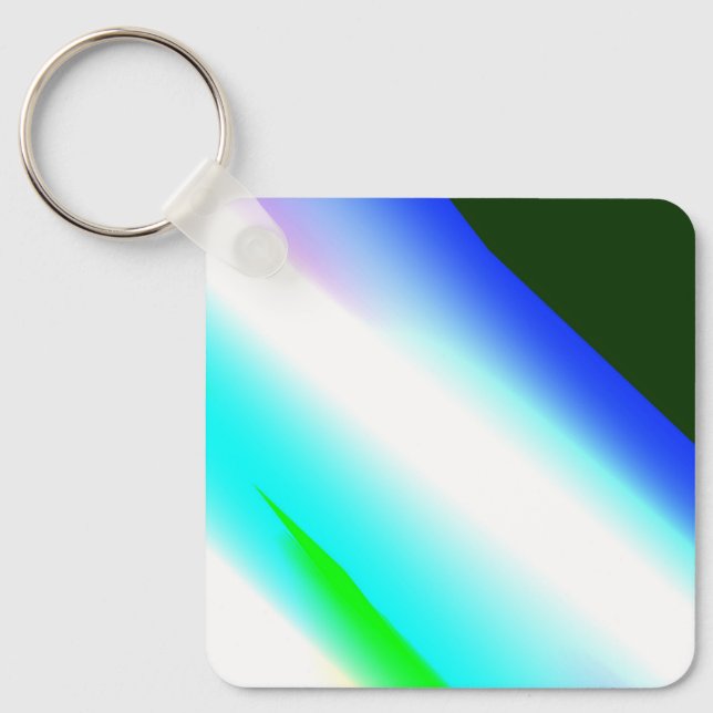 Blue green rainbow abstract texture pattern art  t keychain (Front)