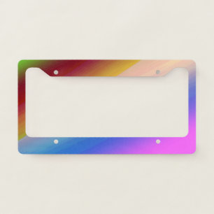 Blue green rainbow abstract texture pattern art  t license plate frame