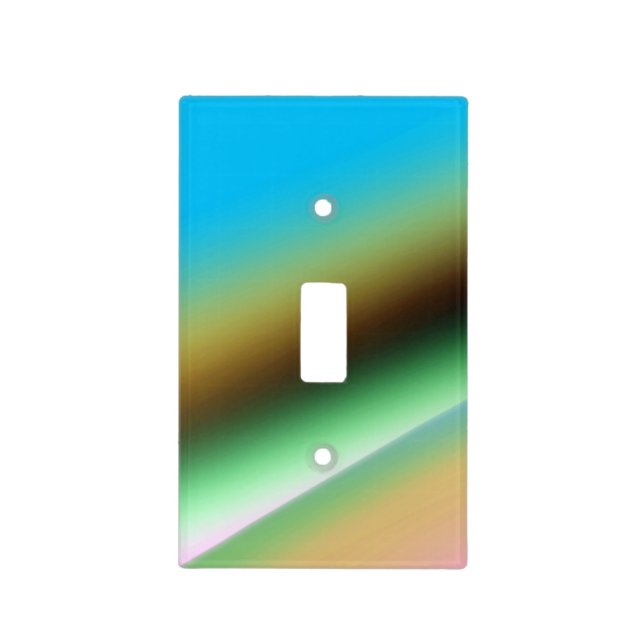 Blue green rainbow abstract texture pattern art  t light switch cover (Front)