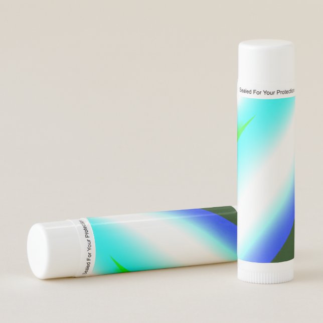 Blue green rainbow abstract texture pattern art  t lip balm (Front)