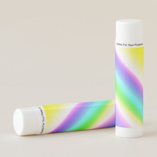 Blue green rainbow abstract texture pattern art  t lip balm (Front)