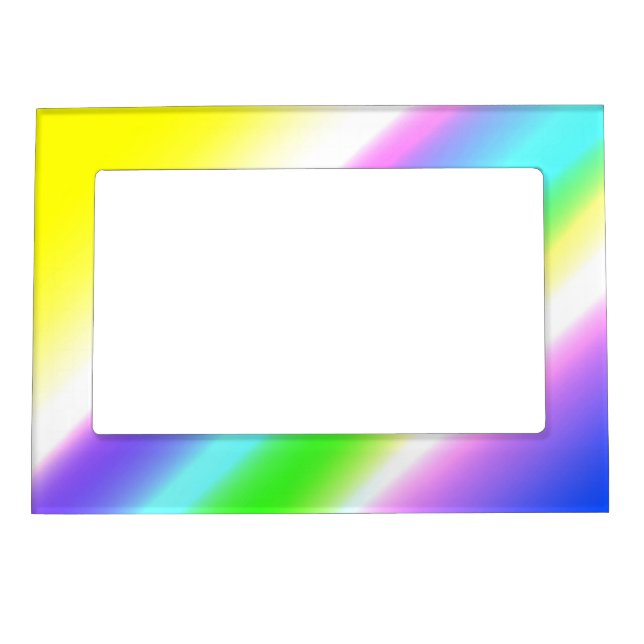 Blue green rainbow abstract texture pattern art  t magnetic frame (Front)