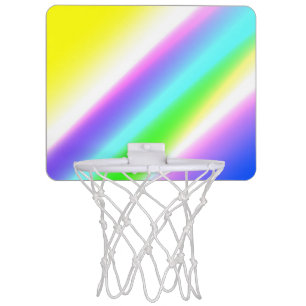 Blue green rainbow abstract texture pattern art t mini basketball hoop
