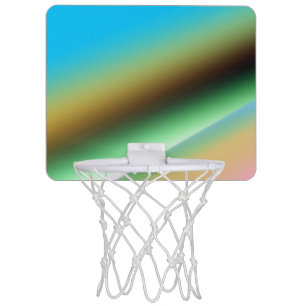 Blue green rainbow abstract texture pattern art t mini basketball hoop