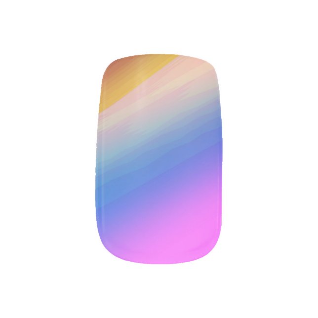 Blue green rainbow abstract texture pattern art  t minx nail art (Left Thumb)