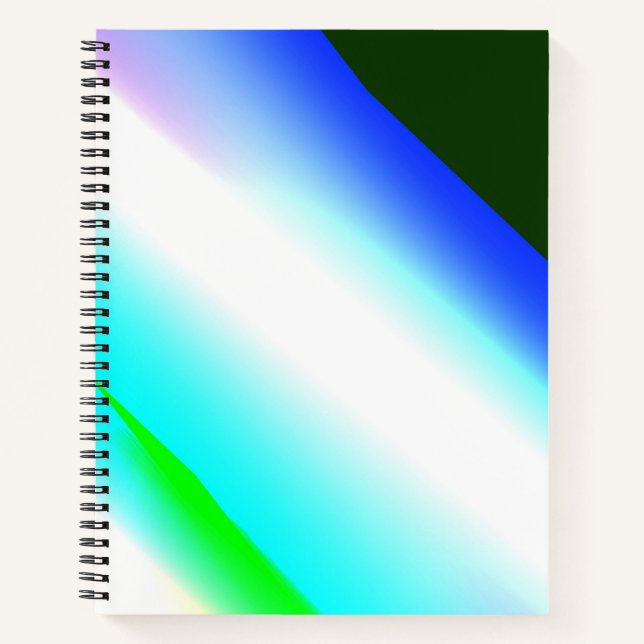 Blue green rainbow abstract texture pattern art  t notebook (Front)