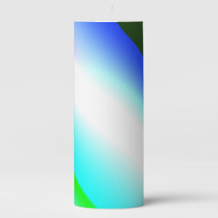 Blue green rainbow abstract texture pattern art t pillar candle