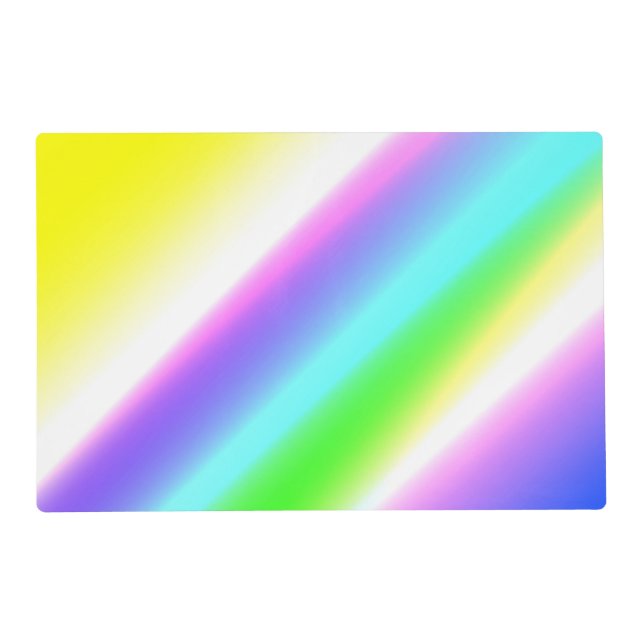 Blue green rainbow abstract texture pattern art  t placemat (Front)