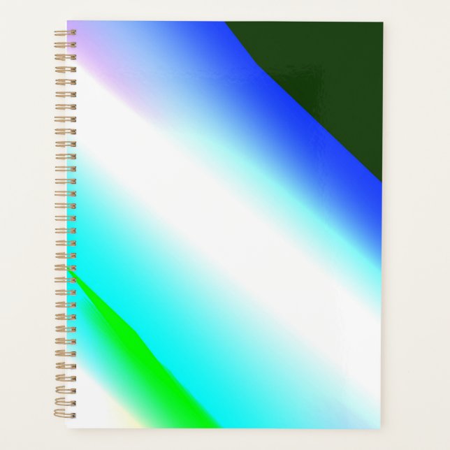 Blue green rainbow abstract texture pattern art  t planner (Front)