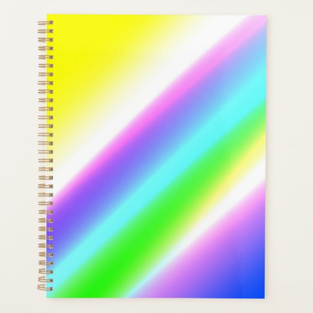 Blue green rainbow abstract texture pattern art  t planner (Front)