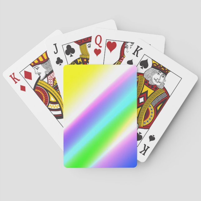 Blue green rainbow abstract texture pattern art  t poker cards (Back)