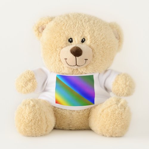 Blue green rainbow abstract texture pattern art  t teddy bear