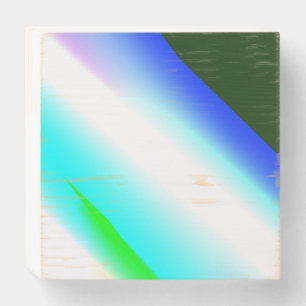 Blue green rainbow abstract texture pattern art t wooden box sign